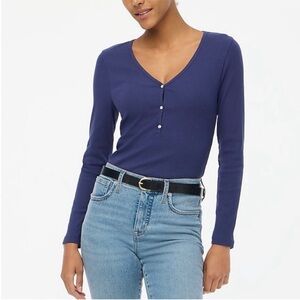J. Crew Long-sleeve Button Henley In Blue